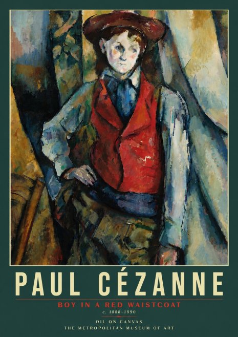 Paul Cézanne Boy in a Red Waistcoat No5 - Juliste