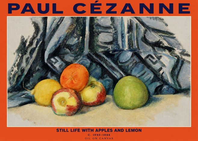 Paul Cézanne Still Life with Apples and Lemon No2 - Juliste