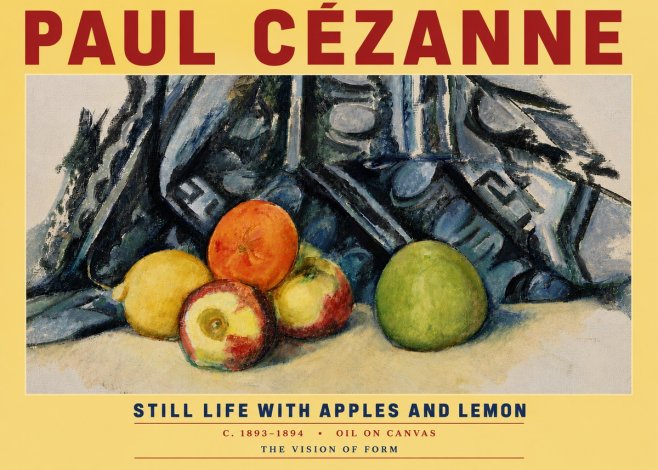 Paul Cézanne Still Life with Apples and Lemon No5 - Juliste