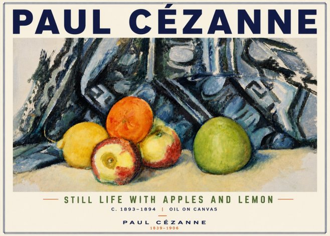 Paul Cézanne Still Life with Apples and Lemon No6 - Juliste