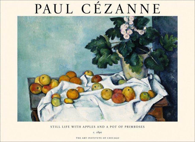 Paul Cézanne Still Life with Apples and a Pot of Primroses No1 - Juliste