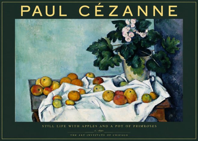 Paul Cézanne Still Life with Apples and a Pot of Primroses No2 - Juliste