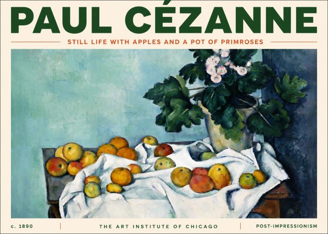 Paul Cézanne Still Life with Apples and a Pot of Primroses No5 - Juliste