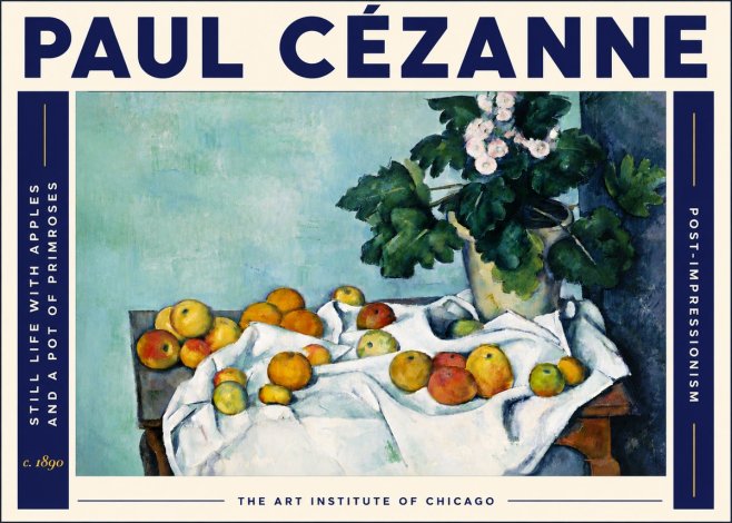 Paul Cézanne Still Life with Apples and a Pot of Primroses No6 - Juliste