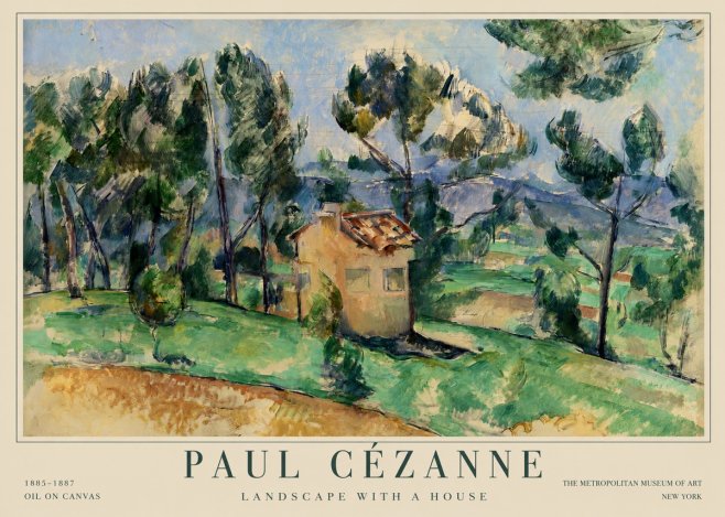 Paul Cézanne Landscape with a House No1 - Juliste
