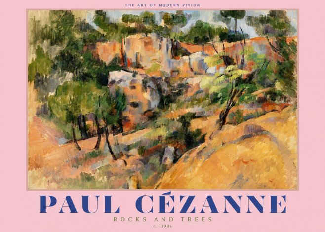 Paul Cézanne Rocks and Trees III No2 - Juliste