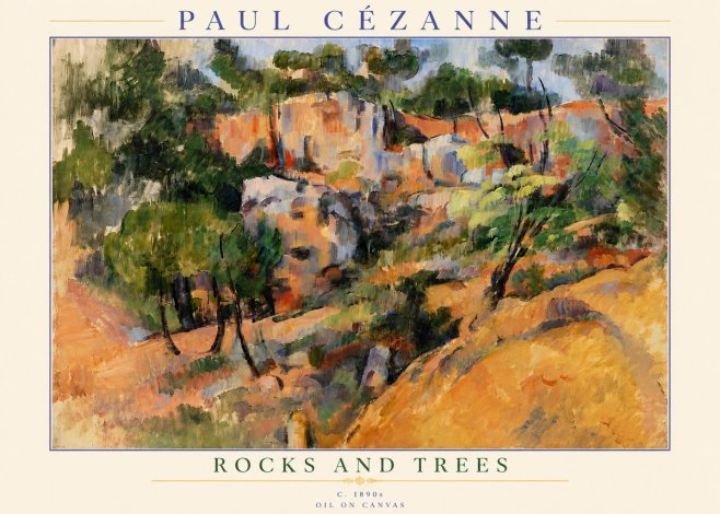 Paul Cézanne Rocks and Trees III No5 - Juliste