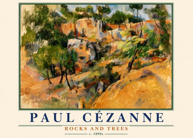 Paul Cézanne Rocks and Trees III No6 - Juliste
