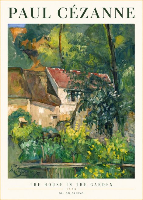 Paul Cézanne The House in the Garden No1 - Juliste
