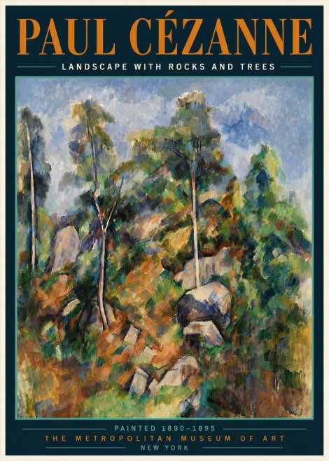 Paul Cézanne Landscape with Rocks and Trees No6 - Juliste