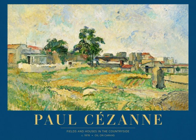 Paul Cézanne Fields and Houses in the Countryside No4 - Juliste