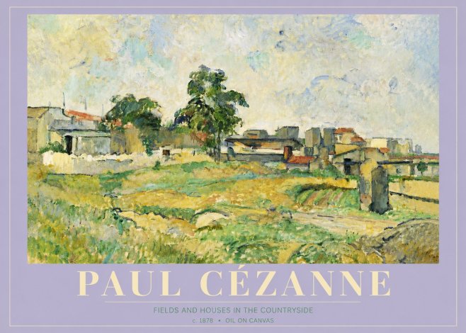 Paul Cézanne Fields and Houses in the Countryside No5 - Juliste
