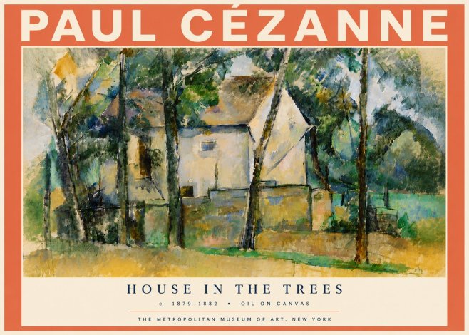 Paul Cézanne House in the Trees No5 - Juliste