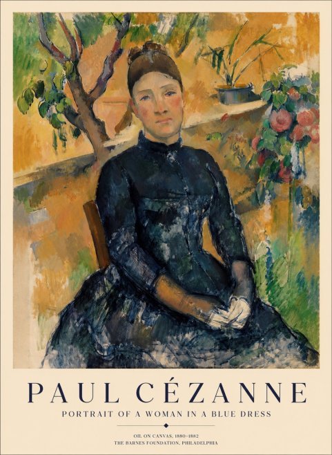 Paul Cézanne Portrait of a Woman in a Blue Dress No1 - Juliste