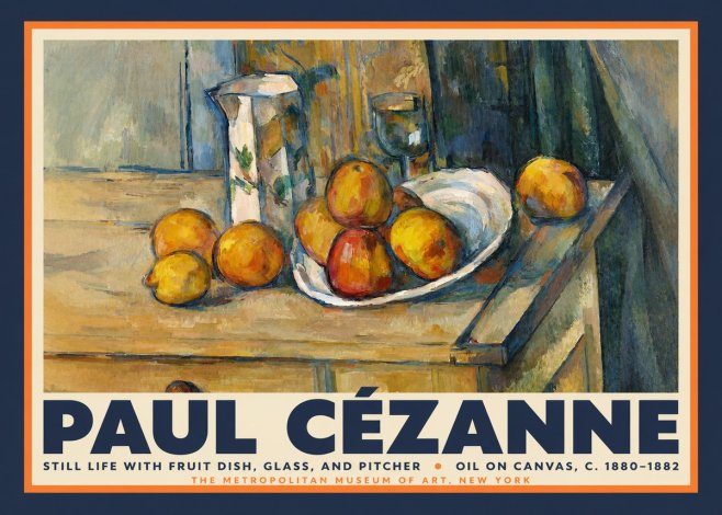 Paul Cézanne Still Life with Fruit Dish, Glass, and Pitcher No2 - Juliste