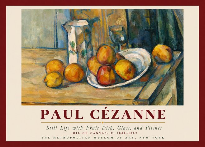 Paul Cézanne Still Life with Fruit Dish, Glass, and Pitcher No3 - Juliste