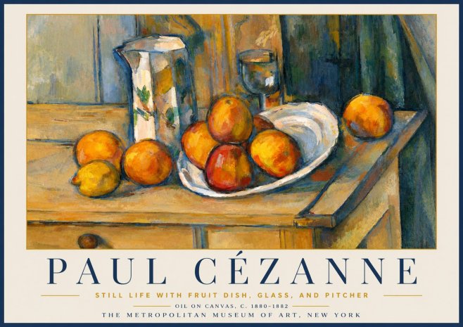 Paul Cézanne Still Life with Fruit Dish, Glass, and Pitcher No6 - Juliste