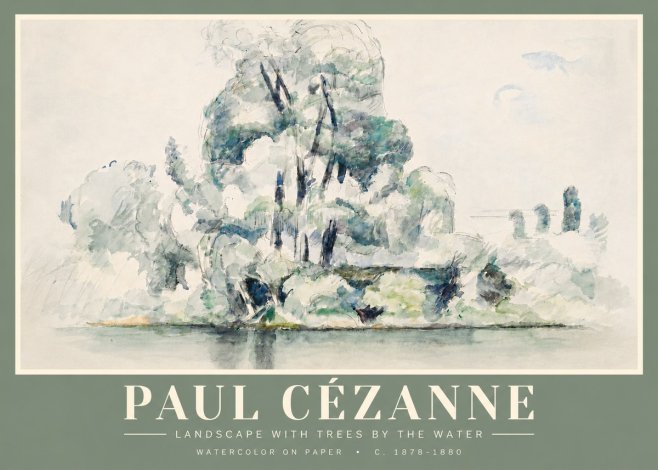Paul Cézanne Landscape with Trees by the Water No4 - Juliste