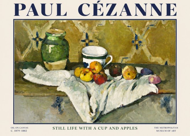 Paul Cézanne Still Life with a Cup and Apples No3 - Juliste