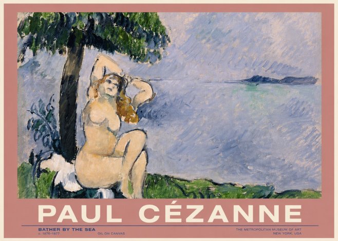 Paul Cézanne Bather by the Sea No3 - Juliste