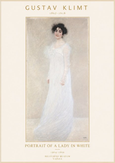 Klimt Portrait of a Lady in White No2 - Juliste