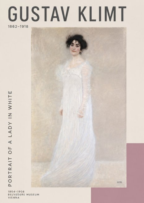 Klimt Portrait of a Lady in White No4 - Juliste