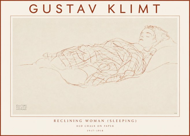 Klimt Reclining Woman (Sleeping) I No3 - Juliste