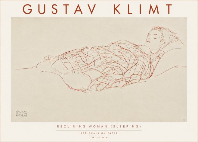 Klimt Reclining Woman (Sleeping) I No5 - Juliste