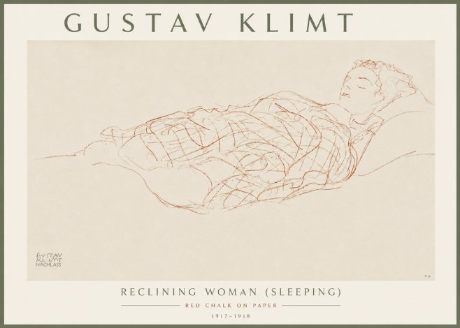 Klimt Reclining Woman (Sleeping) I No6 - Juliste