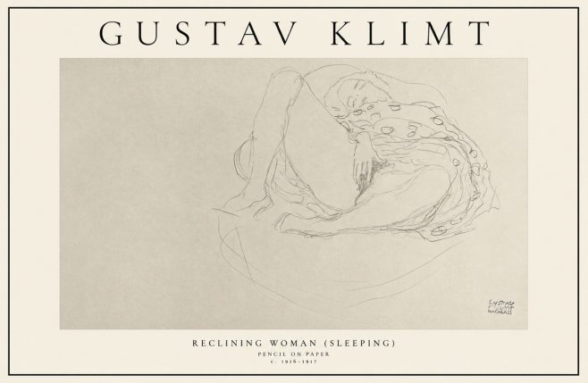 Klimt Reclining Woman (Sleeping) II No1 - Juliste