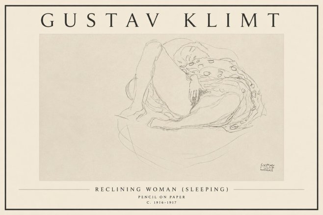 Klimt Reclining Woman (Sleeping) II No3 - Juliste