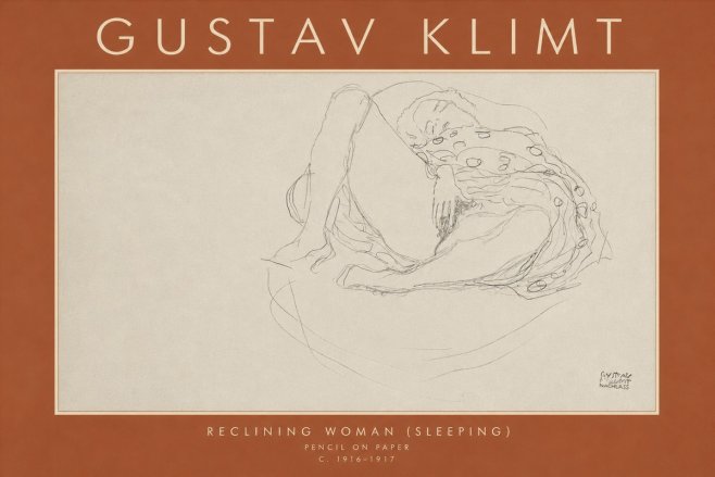 Klimt Reclining Woman (Sleeping) II No4 - Juliste