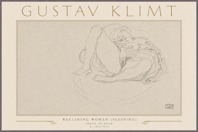 Klimt Reclining Woman (Sleeping) II No5 - Juliste