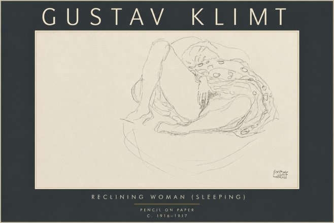 Klimt Reclining Woman (Sleeping) II No6 - Juliste