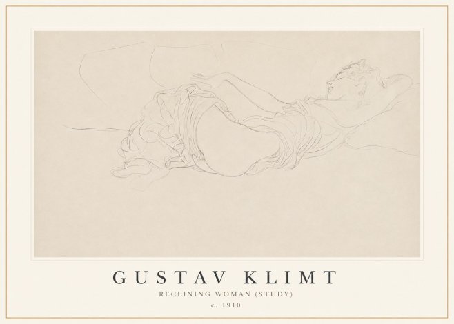 Klimt Reclining Woman (Study) No1 - Juliste