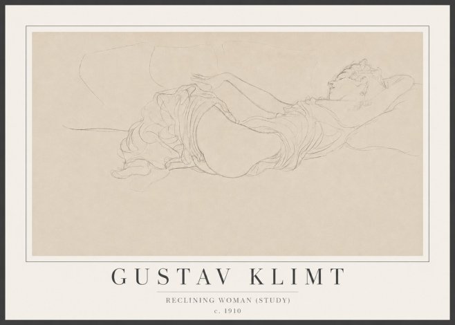 Klimt Reclining Woman (Study) No2 - Juliste