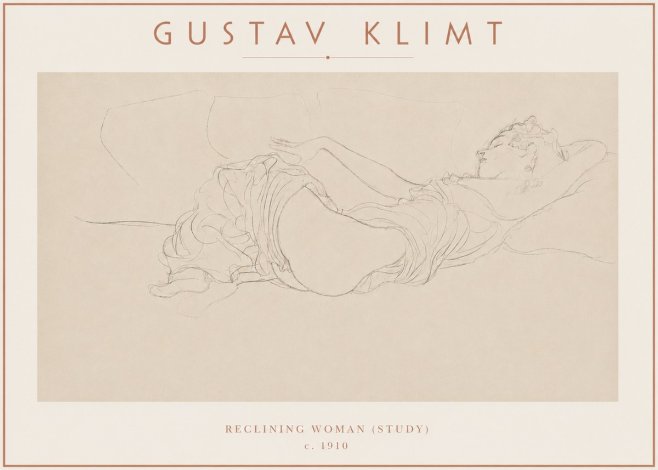 Klimt Reclining Woman (Study) No3 - Juliste