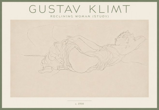 Klimt Reclining Woman (Study) No4 - Juliste