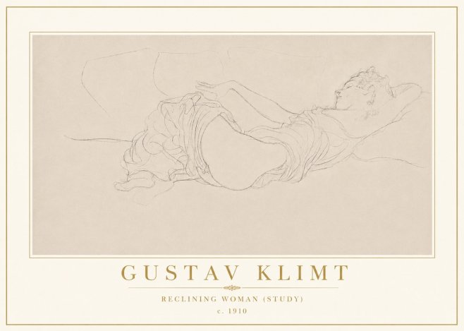 Klimt Reclining Woman (Study) No5 - Juliste