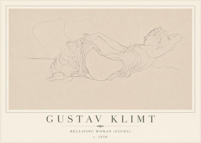 Klimt Reclining Woman (Study) No6 - Juliste