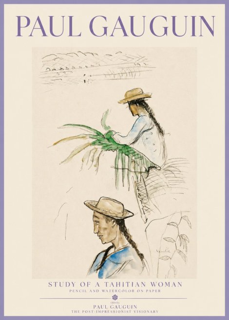 Paul Gauguin Study of a Tahitian Woman I No3 - Juliste