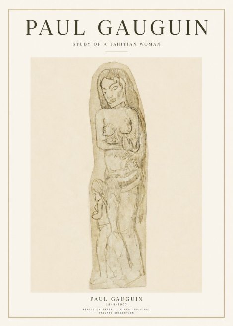 Paul Gauguin Study of a Tahitian Woman II No1 - Juliste