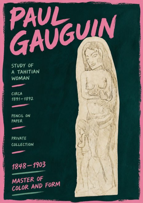 Paul Gauguin Study of a Tahitian Woman II No5 - Juliste