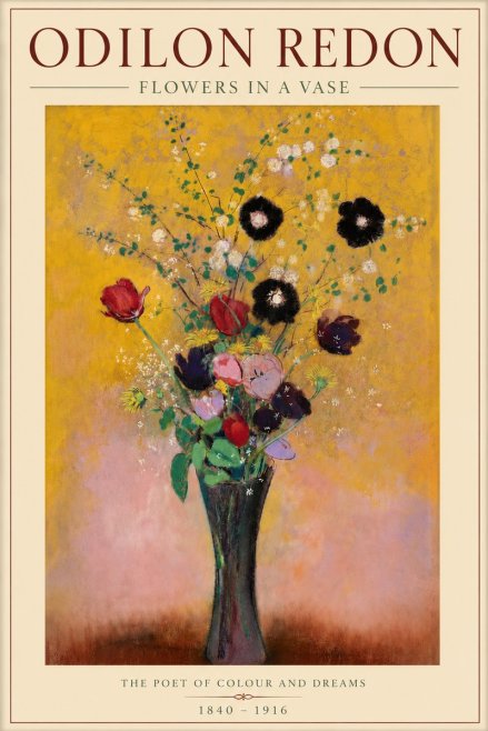 Odilon Redon Flowers in a Vase IV No3 - Juliste