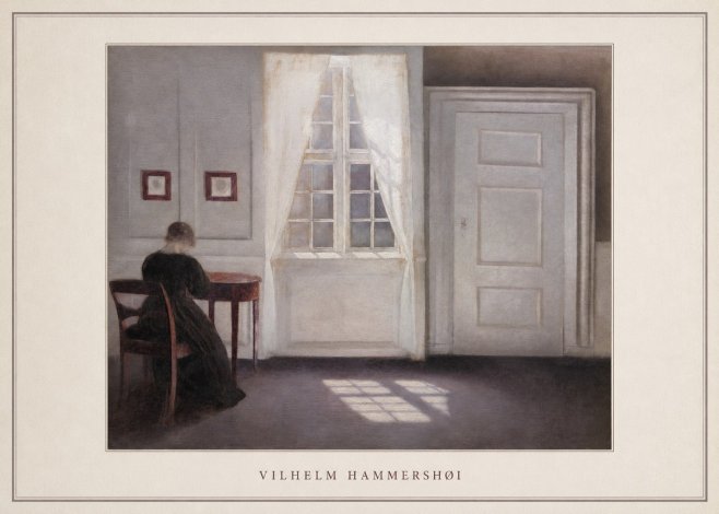 Vilhelm Hammershøi Interior with a Woman from the Back No4 - Juliste