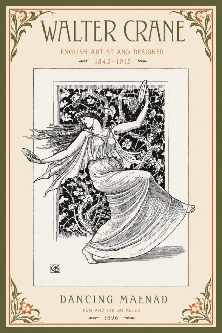 Walter Crane Dancing Maenad No2 - Juliste