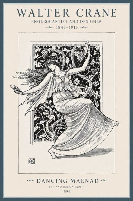 Walter Crane Dancing Maenad No3 - Juliste
