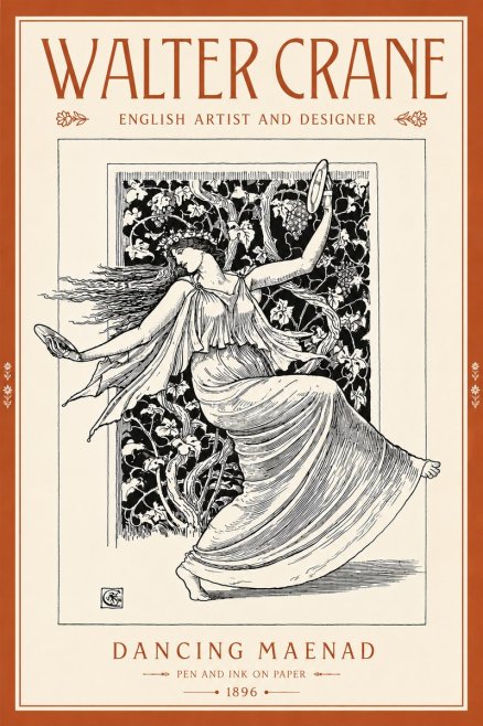 Walter Crane Dancing Maenad No5 - Juliste
