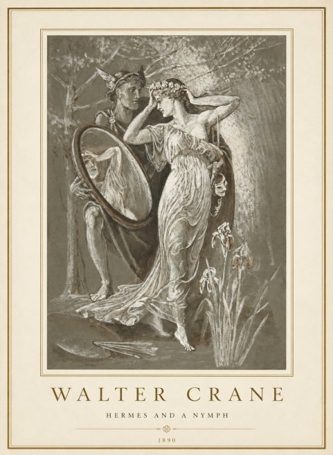 Walter Crane Hermes and a Nymph No1 - Juliste