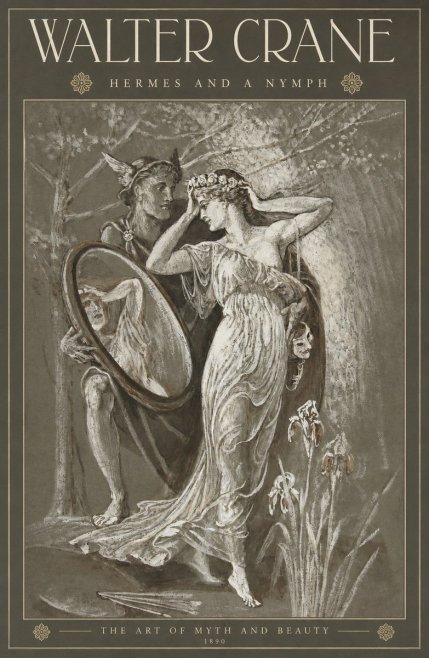 Walter Crane Hermes and a Nymph No2 - Juliste